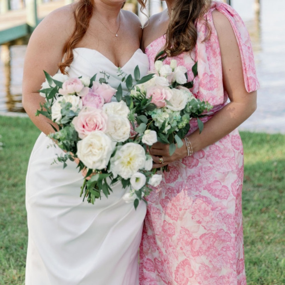 Elegant Pink One-Shoulder Dress - Picture 2 of 4